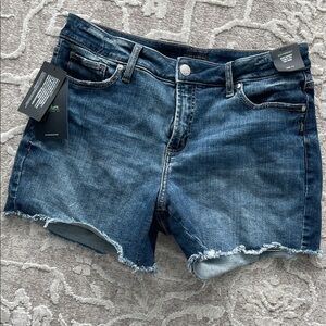 Silver Jeans Dark Blue Denim Shorts